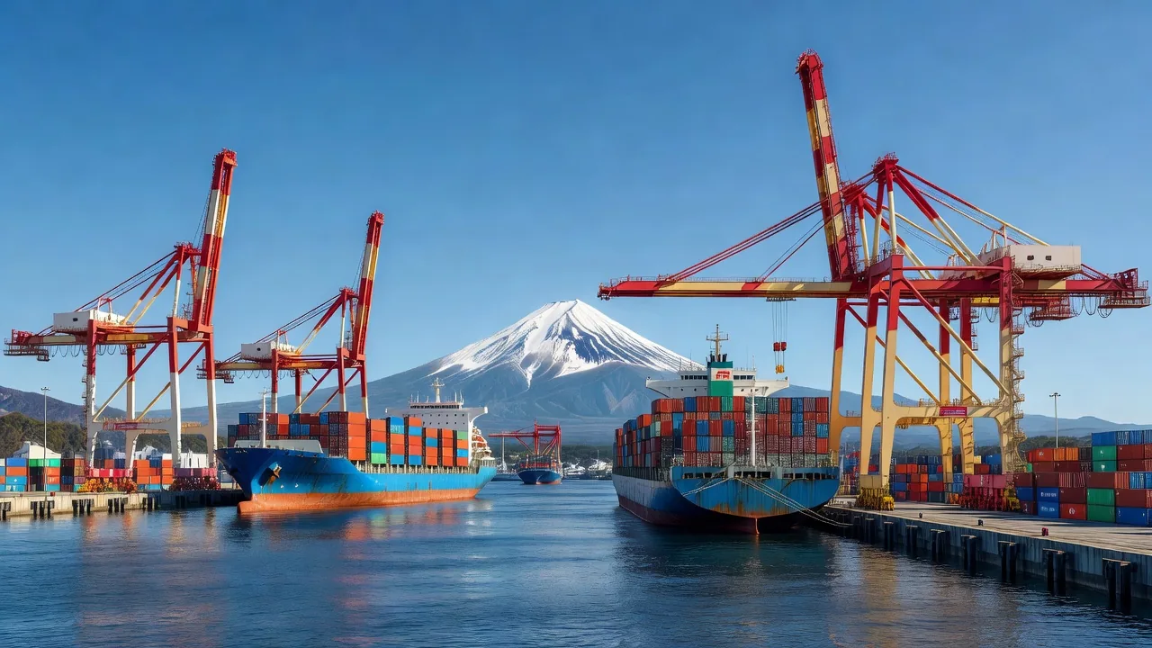 Tokyo harbor and logistics lines